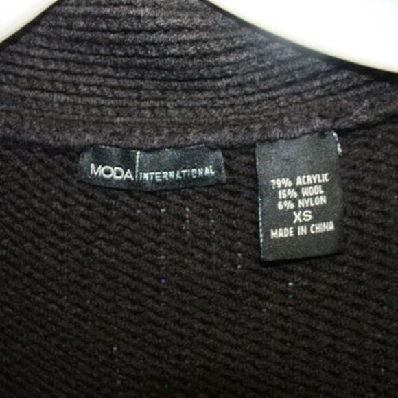 Moda International Black & White‎ Embroidery Cardigan Sweater Size XS - Picture 5 of 5